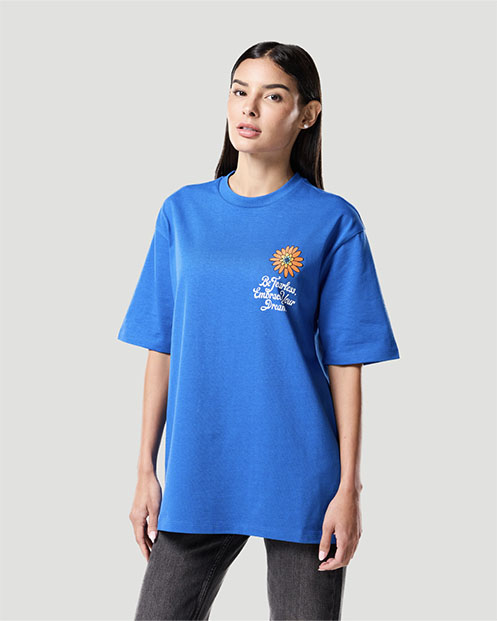 Camiseta Gráfica para Mujer-AZUL NÁUTICO