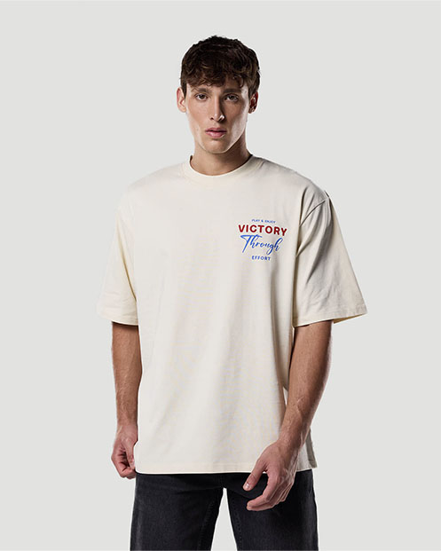 Camiseta Gráfica para Hombre-BLANCO ANTIGUO