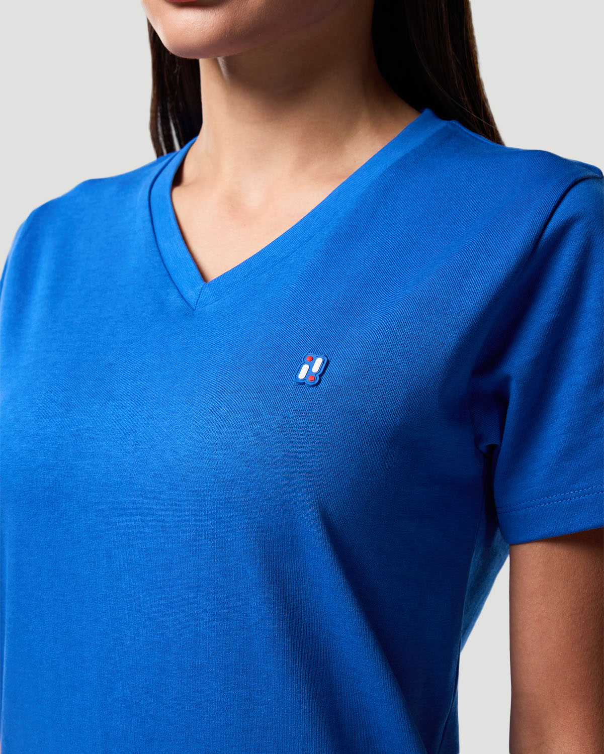 Camiseta de Cuello en V para Mujer-AZUL NÁUTICO image number 4